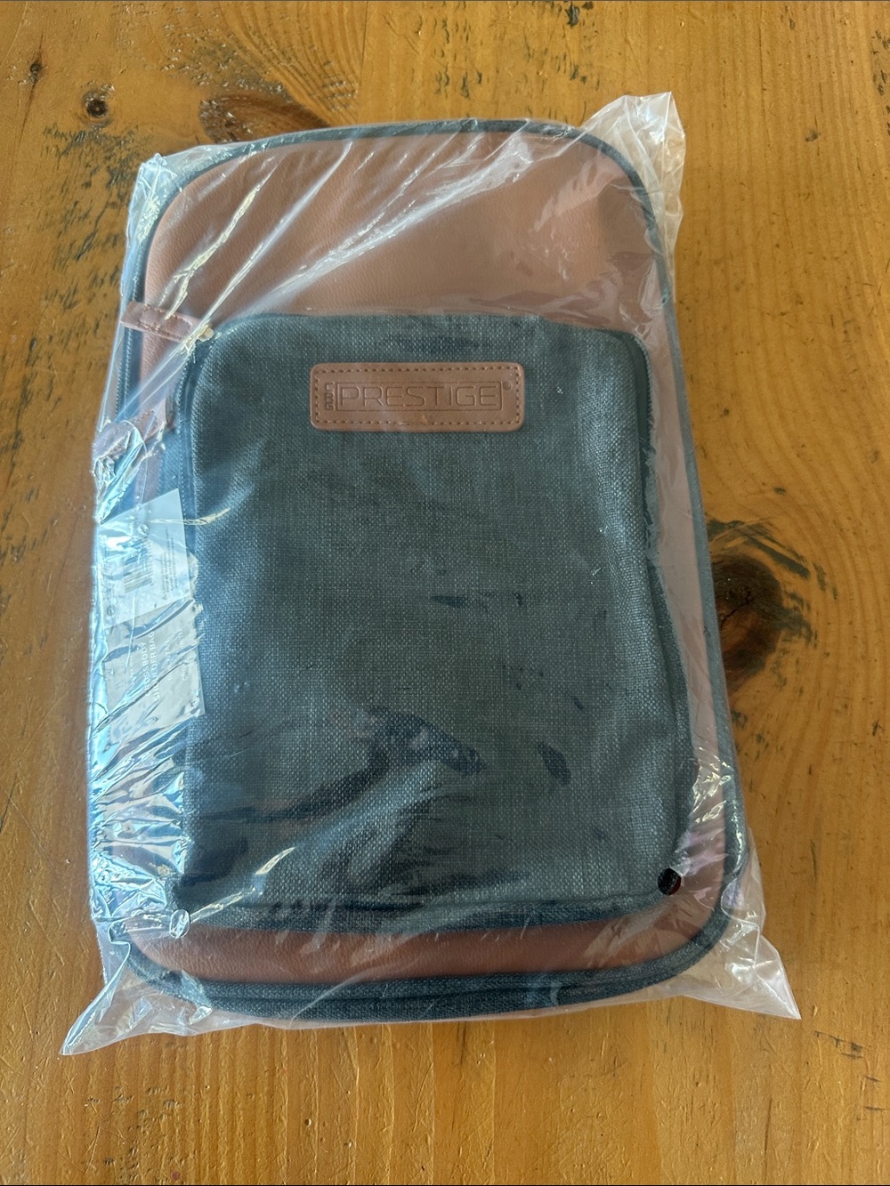 Men's Travel Toiletry Bag in Gray and Brown